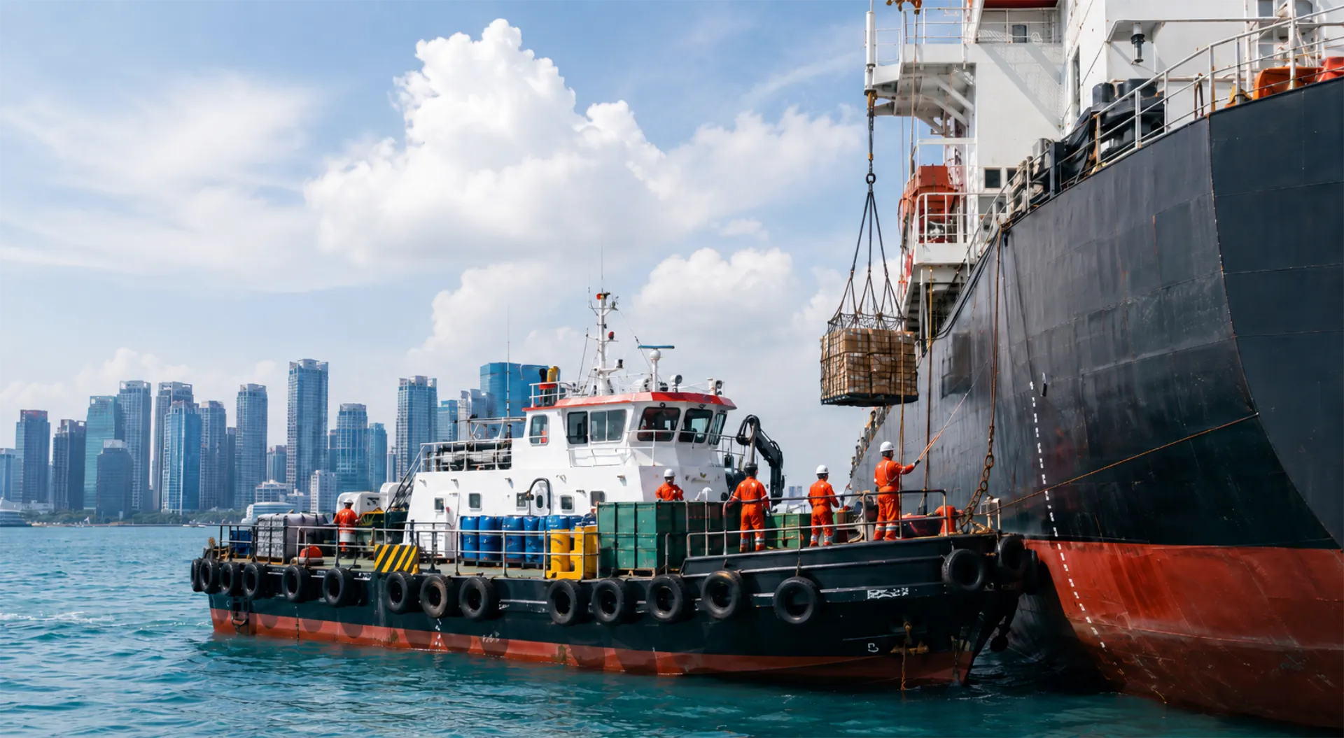 Supply boats in Singapore